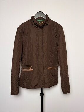 Ralph Lauren Brown Quilted Puffer Jacket Size XL